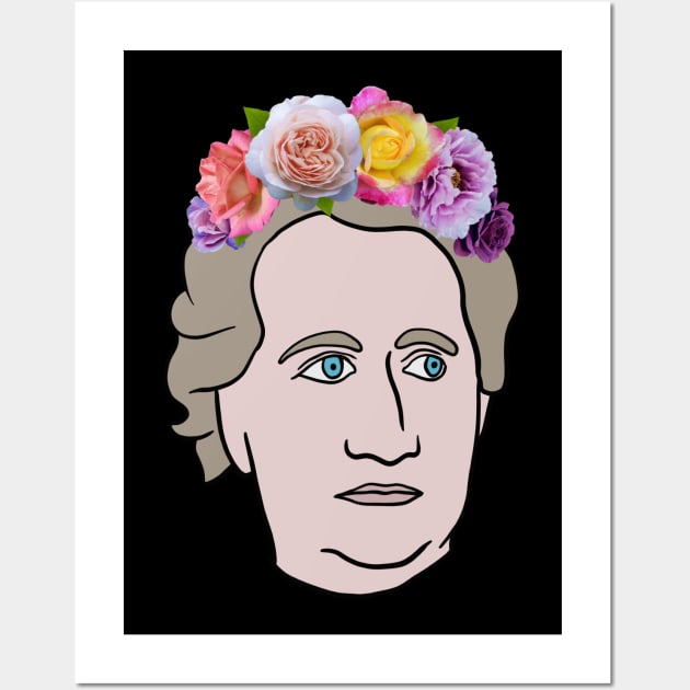 Goethe Portrait With Flower Crown Wall Art by isstgeschichte